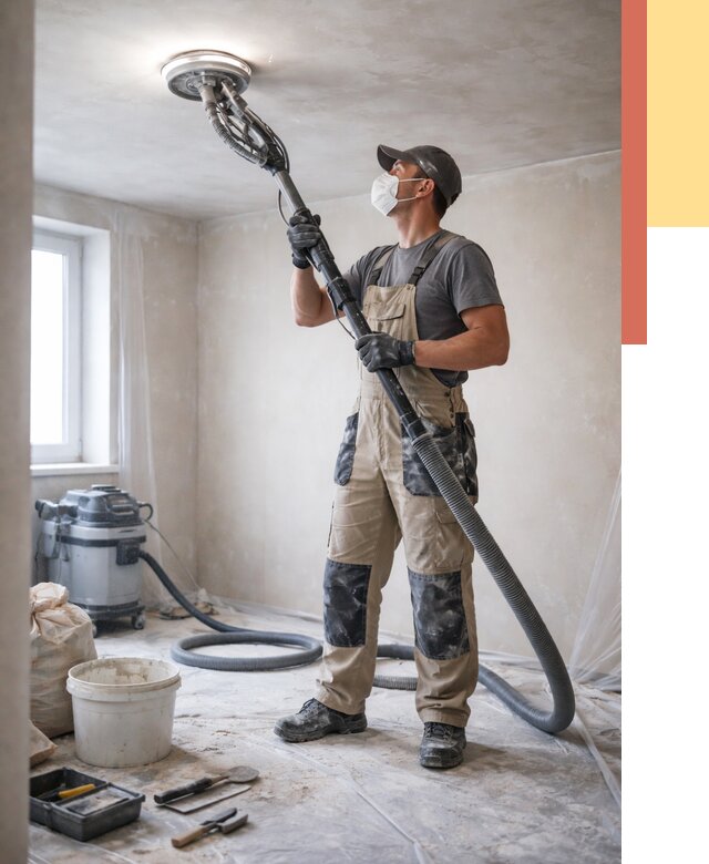 Шлифовка потолка в Великом Новгороде от 3581 руб. — услуги шлифования потолка | ОТДЕЛОЧНИК-Влк