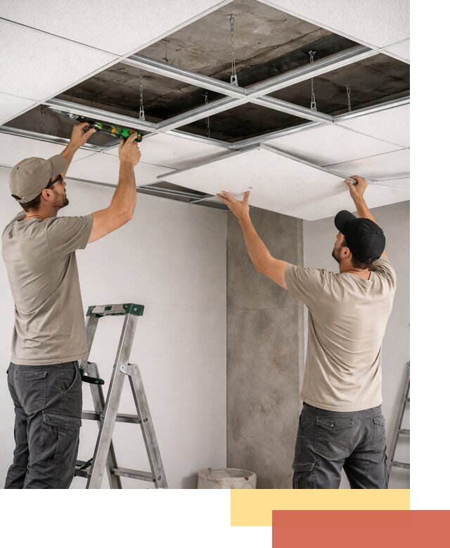 Монтаж потолка Армстронг под ключ в Великом Новгороде