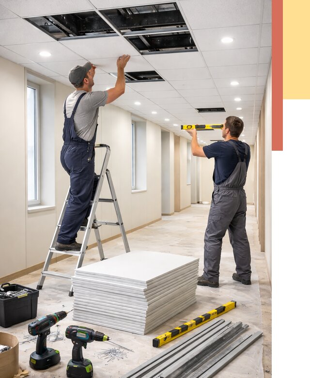 Ремонт потолка Армстронг в Великом Новгороде от 4604 руб. — быстро и недорого | ОТДЕЛОЧНИК-Влк