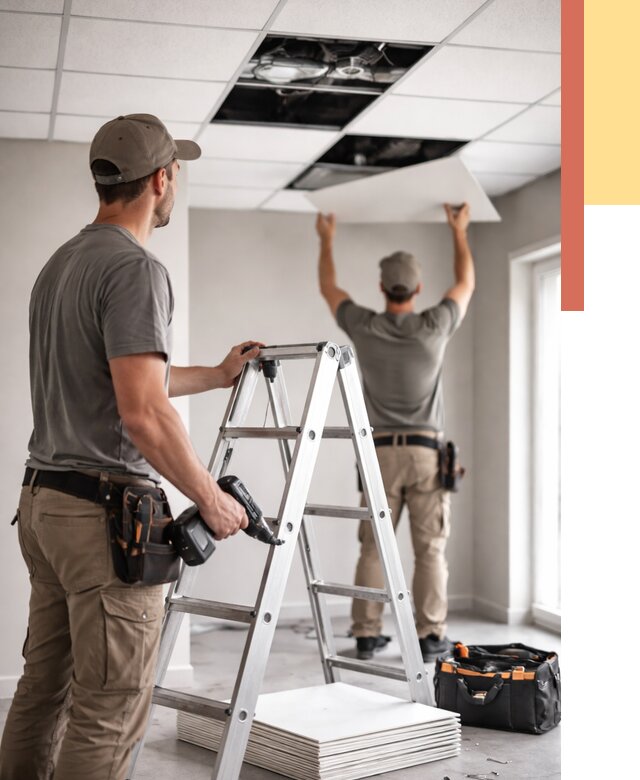 Обслуживание подвесного потолка в Великом Новгороде от 3581 руб. — быстро и недорого | ОТДЕЛОЧНИК-Влк