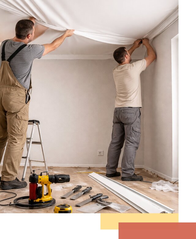 Монтаж ПВХ натяжного потолка в Великом Новгороде качественно и быстро