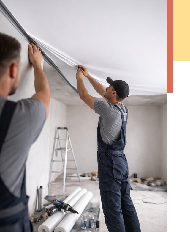 Монтаж матового натяжного потолка в Великом Новгороде от 4604 руб./м² — быстро и недорого | ОТДЕЛОЧНИК-Влк