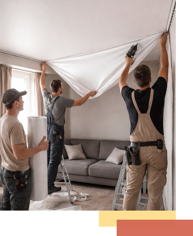 Монтаж сатинового натяжного потолка в Великом Новгороде качественно и быстро