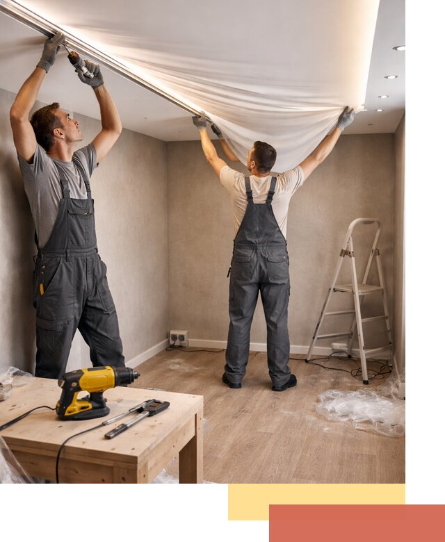 Монтаж натяжного потолка с подсветкой в Великом Новгороде цена и сроки