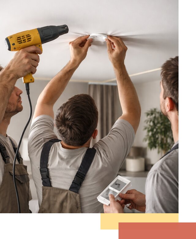 Ремонт прокола полотна натяжного потолка в Великом Новгороде