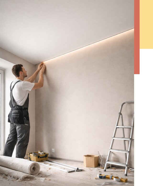 Теневые натяжные потолки в Великом Новгороде от 8389 руб. под ключ | ОТДЕЛОЧНИК-Влк