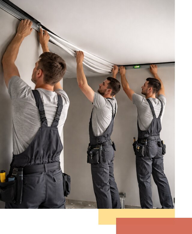 Теневые натяжные потолки в Великом Новгороде: монтаж и отделка быстро и качественно