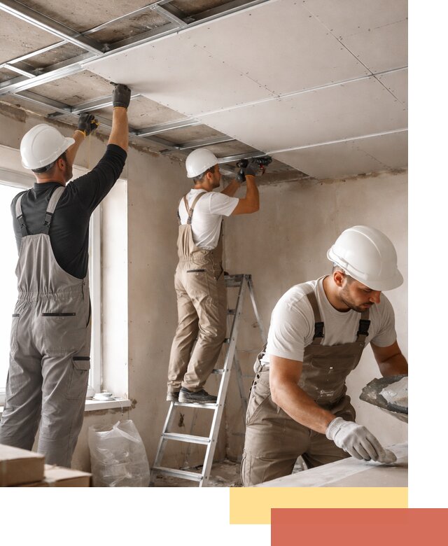 Одноуровневый потолок из гипсокартона в Великом Новгороде — монтаж и отделка