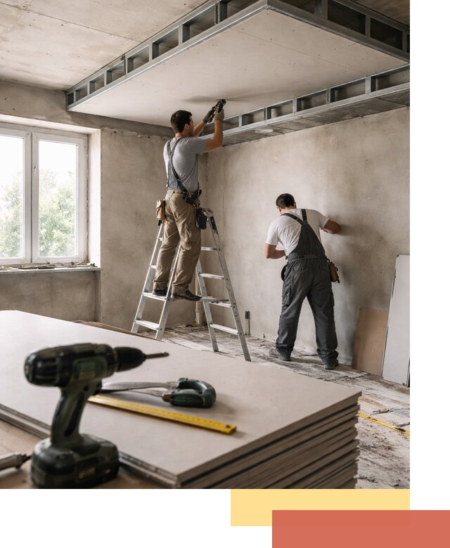 Двухуровневый потолок из гипсокартона в Великом Новгороде