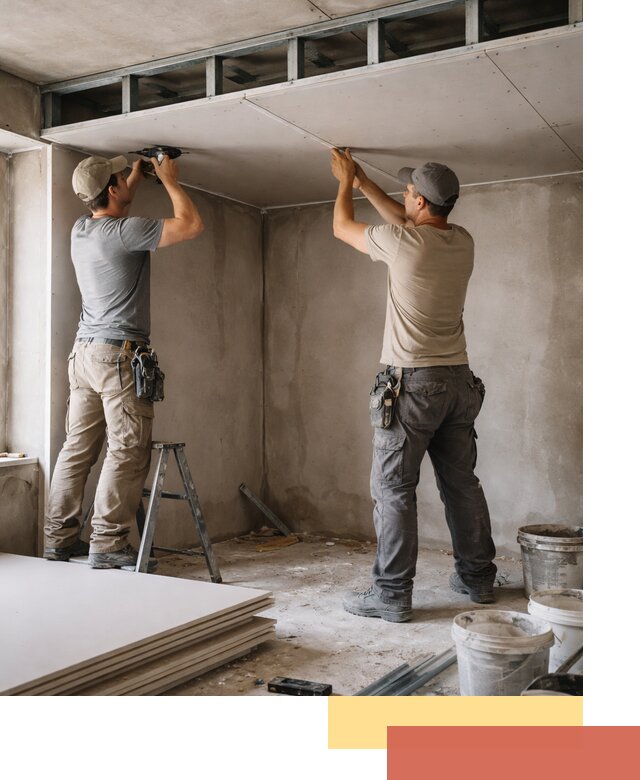 Короб из гипсокартона на потолке под ключ в Великом Новгороде