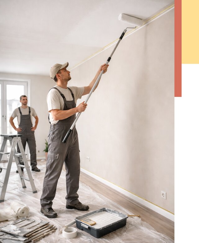 Покраска потолка из гипсокартона в Великом Новгороде от 4604 руб./м2 — услуги под ключ | ОТДЕЛОЧНИК-Влк