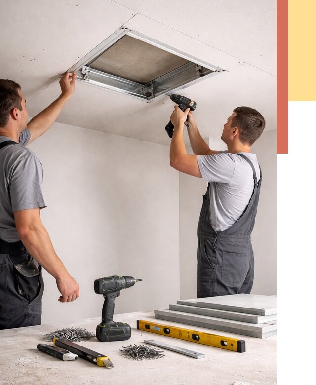 Установка люка в потолок ГКЛ в Великом Новгороде от 2558 руб. под ключ | ОТДЕЛОЧНИК-Влк