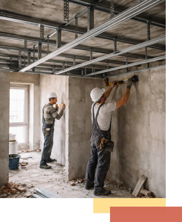 Монтаж каркаса потолка из профильного профиля в Великом Новгороде