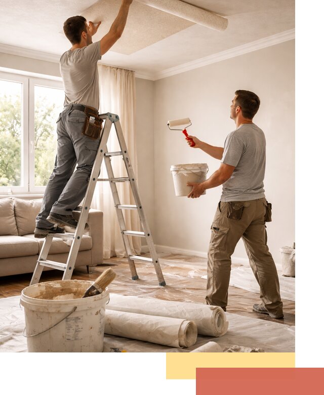 Поклейка обоев на потолок в Великом Новгороде — качественно и быстро