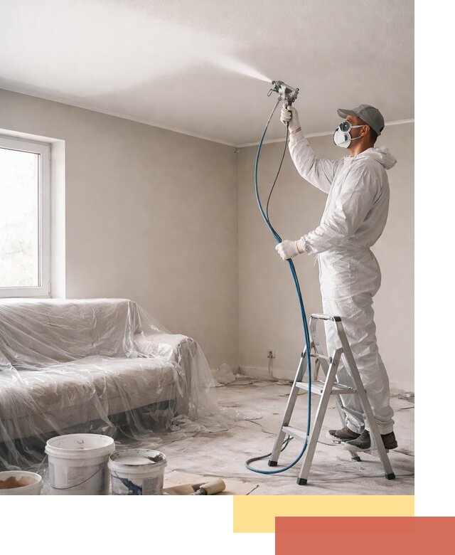 Покраска потолка краскопультом в Великом Новгороде быстро и качественно