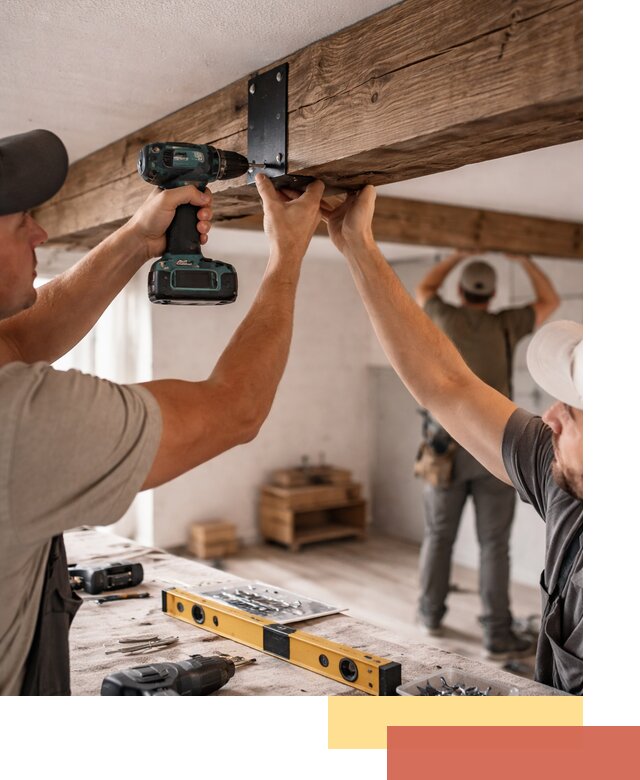 Монтаж декоративных потолочных балок в Великом Новгороде