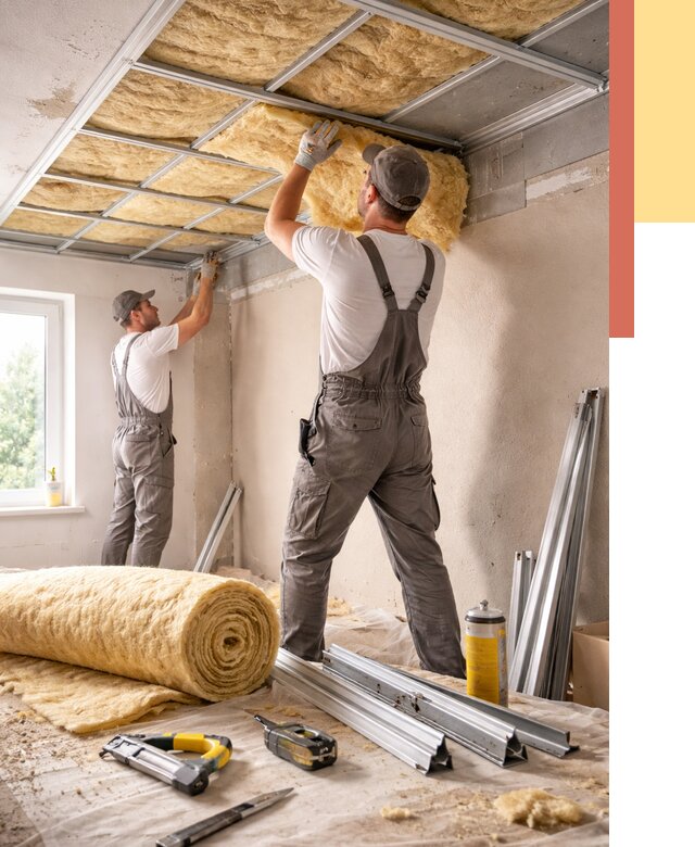 Утепление потолка в Великом Новгороде от 7366 руб/м2 — недорого, быстро, под ключ | ОТДЕЛОЧНИК-Влк