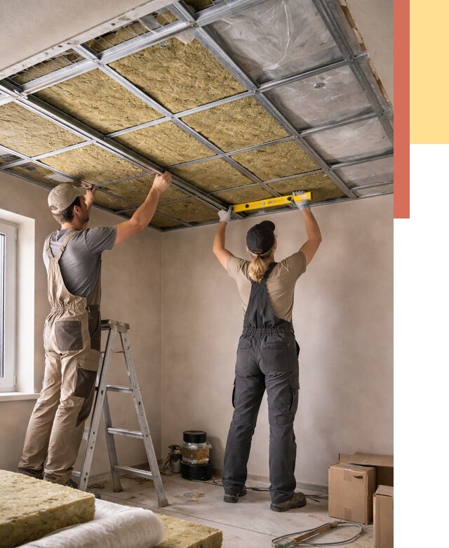 Шумоизоляция потолка в Великом Новгороде от 1279 руб. под ключ — услуги ОТДЕЛОЧНИК-Влк