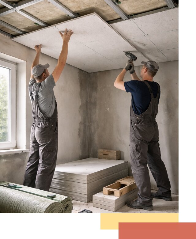 Шумоизоляция потолка панелями ЗИПС в Великом Новгороде